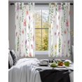 thumbnail image 3 of Pink Spring Floral Sheer Curtains 45 Inch Length 2 Panels Set for Living Room/Bedroom, Flowers Elegant Pastoral Leaves Kitchen Curtains Grommet Semi-Sheer Curtains Drapes Window Treatments 42"x45"x2, 3 of 7