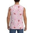 thumbnail image 4 of Kdxio Hand Drawn Strawberry for Men's Muscle T-shirt,Sleeveless for Workout Running Athletic Gym Lounge Casual, 4 of 7