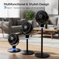 thumbnail image 4 of Ktaxon 40inch Standing Fan for Bedroom, 120°+90°Omni-directional Oscillating Fan, 3-in-1 Pedestal & Tabletop Fan with 3 Speeds, 12H Timer, Remote and Adjustable Height, Air Circulator Fan, Black, 4 of 9