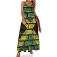 thumbnail image 1 of Vestido sin mangas con bandera de Jamaica, ropa de mujer, vestidos de noche de lujo, 1 of 7