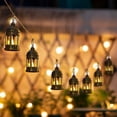 thumbnail image 5 of Sziqiqi Mini Lanterns Decorative for Centerpiece: 10pcs Gold Hanging Small Lanterns Bulk with Flickering LED Candles for Wedding Decor, Christmas Table, Batteries Include, 5 of 12