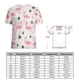 thumbnail image 2 of Flamingo Pattern Womens Tops Women's Fashion Casual Short Sleeve Flower Print Round Neck Pullover Top Blouse, 2 of 6
