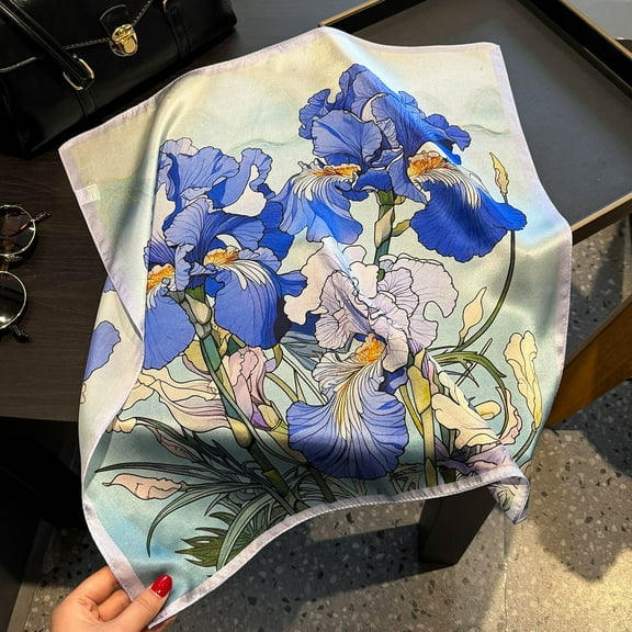 100% Mulberry Silk Scarf |  Luxury Shawl, Year-Round Versatile Wrap, Birthday/Wedding Gift, 20g Ultra-Light, 53x53cm, Machine-Finished Edges,5353,As Picture,Artistic,5353,As Picture