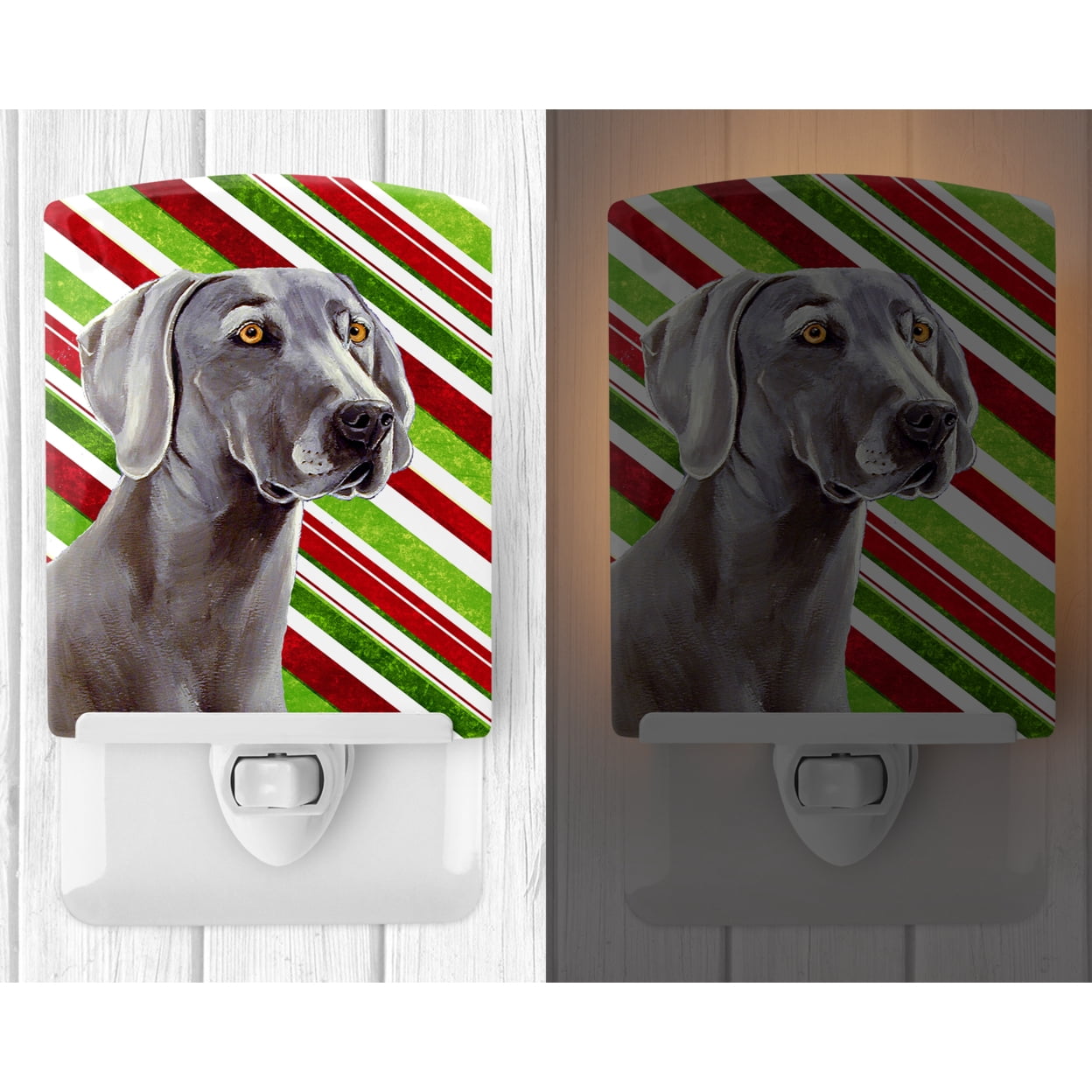 Weimaraner Holiday Christmas Ceramic Night Light