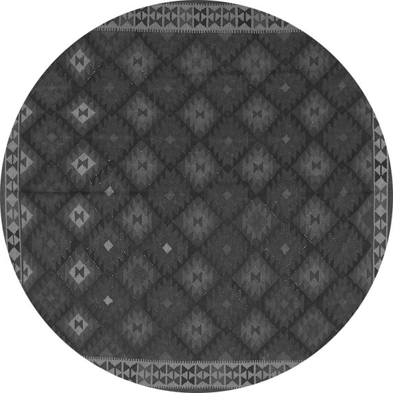 Ahgly Company Indoor Round Southwestern Gray Country Area Rugs, 6' Round