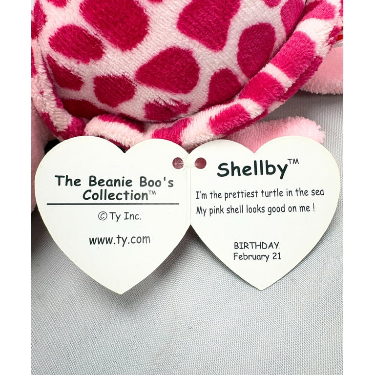 ダッフィー - she.shely Ty Silk Shellby Pink Sea Turtle Beanie Boos Stuffed Plush Toy, 5