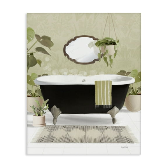 Stupell Industries Relaxing Bathroom Tub Bath & Laundry Painting Wrapped Canvas Art Print Wall Art, 16 x 20