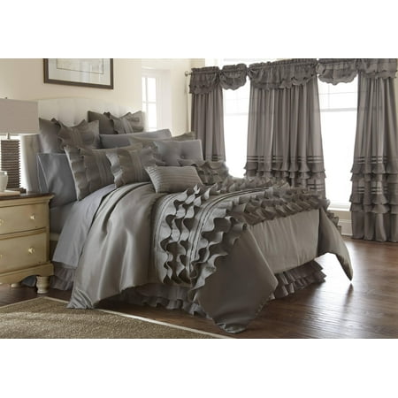 24 Piece Comforter Set Anastacia Platinum Queen Walmart Com