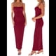 thumbnail image 2 of Vestido Ajustado con Tirantes Finos para Mujer, Informal, de Verano Vino Tinto XL, 2 of 8