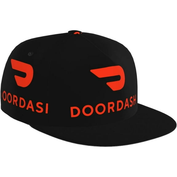 Doordashs Hat Flat-Brimmed Baseball Cap Dad Ball Hat Snapback Hip Hop Cap for Men and Women Black