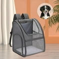 thumbnail image 4 of Pet Carrier Backpack, Foldable Pet Carrier Breathable Cat Backpack Carrier Bag with Mesh Window for Cat Puppy Rabbit Small Dogs Travel Camping Hiking - Gray, 4 of 8