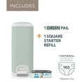 thumbnail image 2 of Diaper Genie Select Pail, Green,Stainless Steel, 1 Diaper Pail,1 Square Refill-165 Count, Infant, 2 of 14