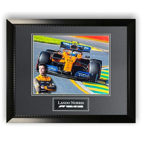 Lando Norris Unsigned McLaren F1 Photo Framed to 11x14