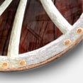 thumbnail image 3 of Designart 'Country Wagon Wheel on Wooden Wall Clock' Farmhouse wall clock, 3 of 6