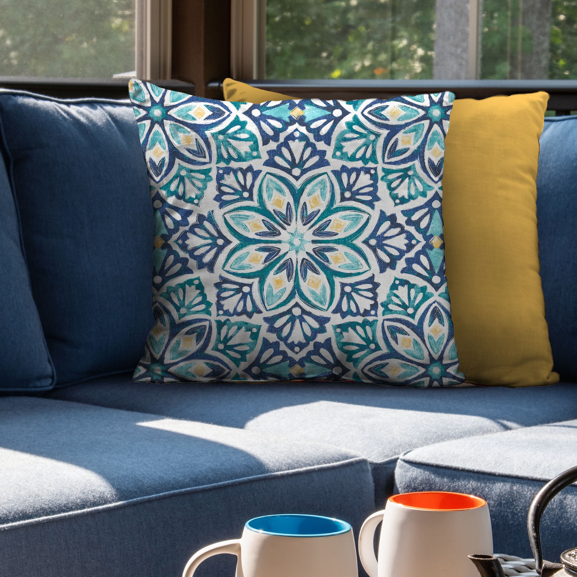 Mainstays 16" x 16" Decorative Outdoor Throw Pillow, Glacier