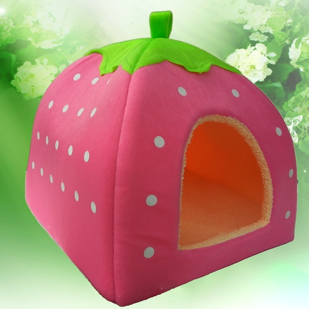 Kaola Strawberry Dog Puppy Cats Indoor Foldable Soft Warm Bed Pet House