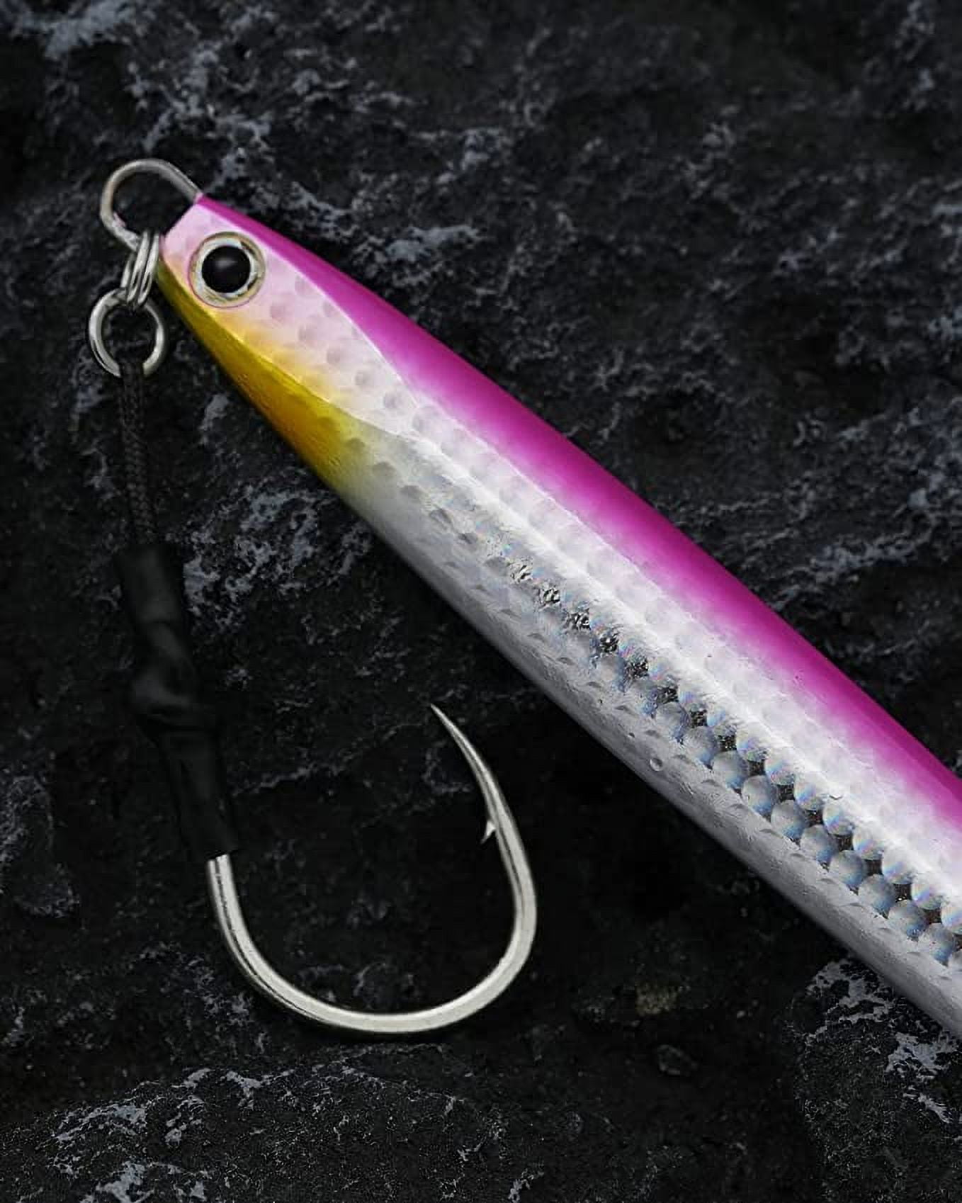 BLUEWING Speed Vertical Jigging Lure, Offshore Vertical Jig Deep Sea  Jigging Lures, Saltwater Jigs Fishing Lures for Tuna Salmon Snapper  Kingfish, Red/Gold,200g 