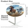 thumbnail image 6 of SEANATIVE 24 Inch Cocktail Table Topper Cap Set of 4 Elastic Fit Round Highboy Table Covers Stretch Spandex Table Covers Elegant Table Decorations for Parties Bar, Horse Blue Sky, 6 of 7