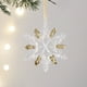 thumbnail image 1 of Adorno navideño Fiudx transparente con borde dorado y copos de nieve, 1 of 6
