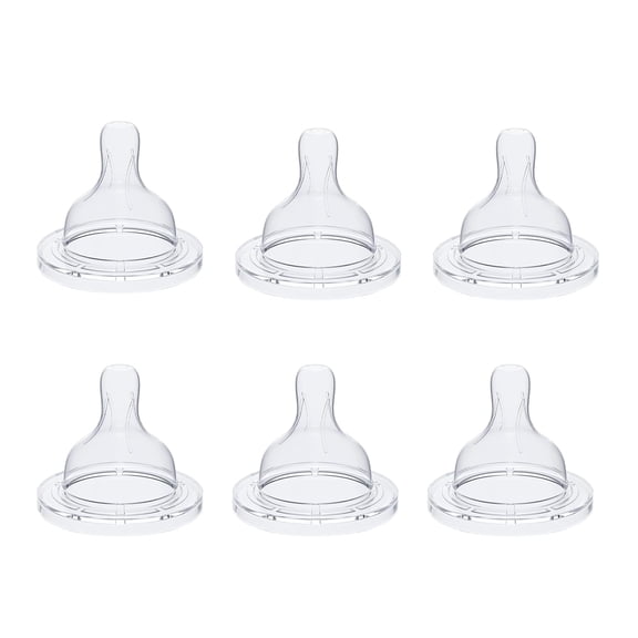 DUPAI Replacement Silicone Nipple for Anti-Colic Baby Bottles,Size 3,1M ,Fast Flow,6 Count(The Numbers on the Nipple Do Not Indicate Flow Rate)