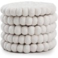 thumbnail image 5 of Posavasos redondos de fieltro - Camino de mesa de 100 % lana merino - Posavasos de fieltro, tapetes absorbentes de bebidas - Fieltro hecho a mano resistente al calor, grueso y duradero - Blanco - Jueg, 5 of 5