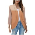 thumbnail image 1 of AherBiu Cardigan pour Femmes Léger Manches 3/4 Ouvert Cardigans Automne Décontracté Confortable Boléros Extérieur, 1 of 4