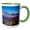 Green/White, variant on 3drose, Croatia, Dubrovnik, Looking down on Dubrovnik Old Town at Twilight, 15oz Mug