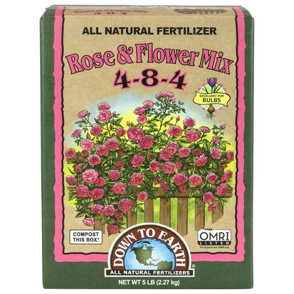 Down To Earth All Natural Fertilizers Rose & Flower Mix 4-8-4, 5 lb Box