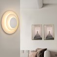 thumbnail image 2 of Blanc 15W LED Lampe Murale, Éclipse Créative 3 en 1 Solide Protection Applique Murale Intérieure Moderne Simple Salon Allée Balcon Lampe LED Tête de Lit de Chambre Chrome, 2 of 5
