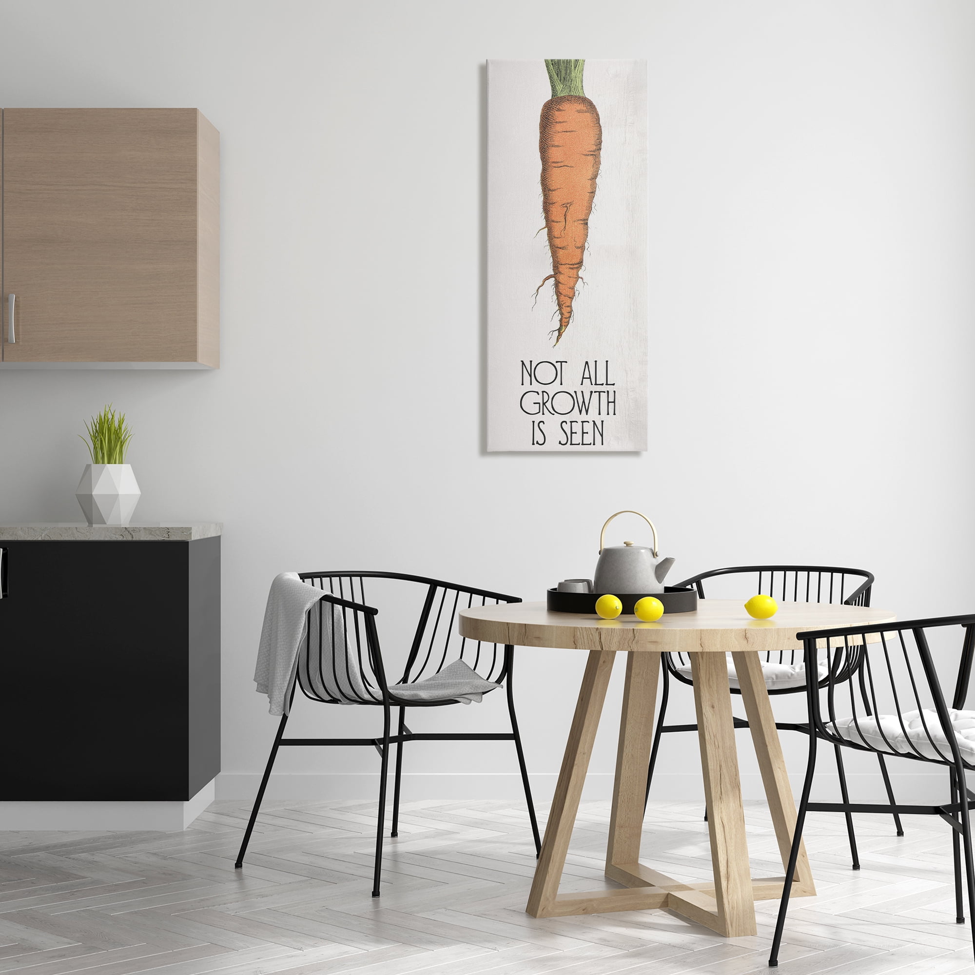 Stupell Industries Carrot & Inspiring Growth Food & Beverage Painting Wrapped Canvas Art Print Wall Art, 17 x 40