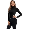 thumbnail image 2 of Hauts à Col Roulé à Manches Longues pour Femmes Chemise à Manches Courtes Douce et Extensible, 2 of 7