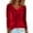 Red#4122402, variant on Hearthz Velour Tops for Women Casual Cowl Neck Shirts for Women Long Sleeve Loose Basic Shirt Velour Blouse Solid Holiday Party Outfits