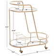 thumbnail image 3 of SAFAVIEH Midas Modern 2 Tier Oval Bar Cart, Gold/Mirrored (30 in. W x 15.6 in. D x 33.4 in. H), 3 of 11
