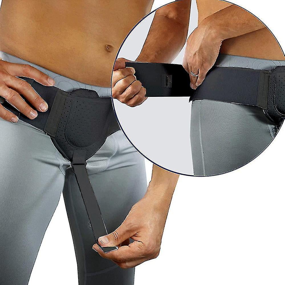 Geecy Adult Hernia Belt Truss For Groin Or Sports Hernia Support Support Pain Relief Recovery Belt With 1 Removable Compression Pad Black