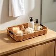 thumbnail image 4 of Wicker-Style Serving Tray with Handles, Woven Storage Basket for Kitchen Fruit Display, Decorative Tabletop Organizer for Home and Living Room, 4 of 6