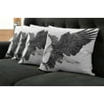 thumbnail image 5 of Ambesonne Animal Throw Pillow Cover 4 Pack, Bald Eagle Swoop Sketchy, 16", Black Pale Grey, 5 of 5