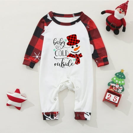 

Christmas Toddler Baby Letter Printed Romper Jumpsuit Family Clothes