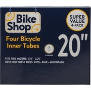 Bike Shop 20" Bicycle Inner Tube Value Pack, Schrader Valve, Size 20" x 1.75-2.25" width