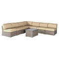 thumbnail image 1 of Living Source International 8-Piece Sectional Set with Cushions in Gray/Beige, 1 of 3
