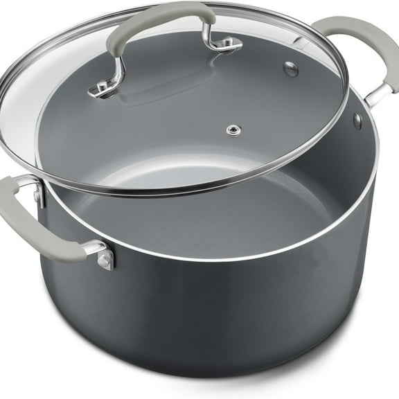8 Quart Nonstick Stock Pot with Lid,   Ceramic Soup Pot with Lid, Induction Ready, Large Cooking Pot with Silicone Handle, Compatible with All Cooktops, Dishwasher Safe
