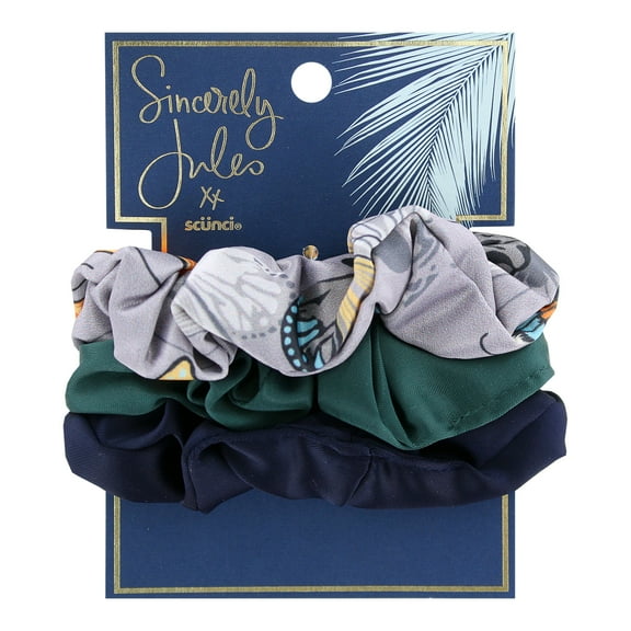 Scunci Sincerely Jules Satin Scrunchies, Assorted Colors, 3-Pieces