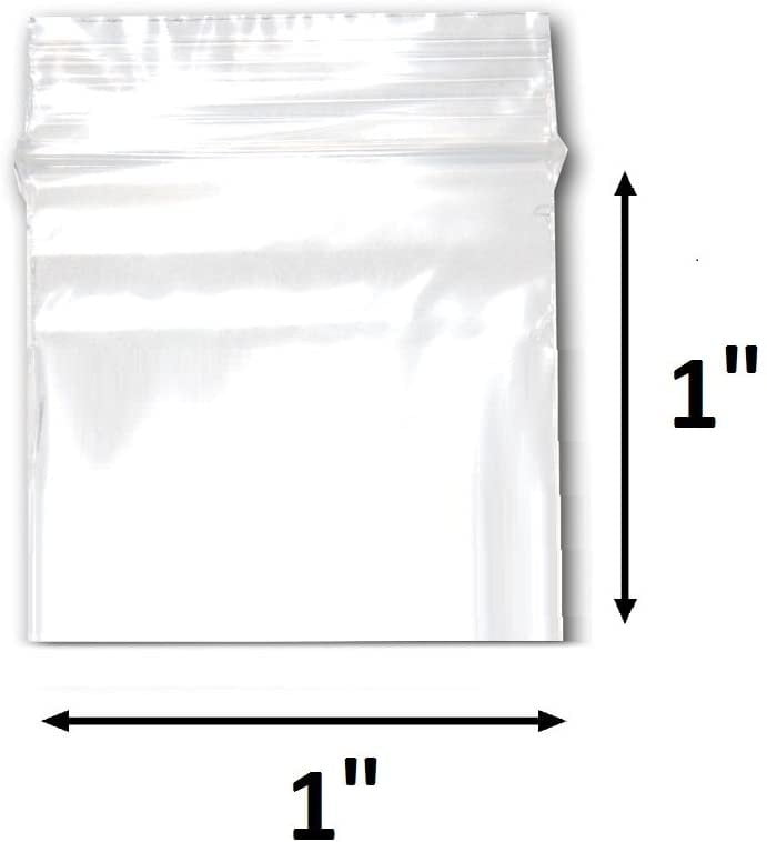 Zipper Baggies with White Block 4" x 4" 2 Mil Clear Jewelry Polybag 200 Pieces 
