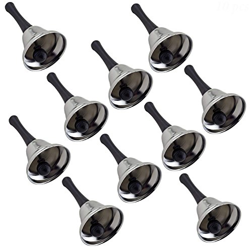 Adorox (10 Pcs. Set) Silver Steel Hand Bell Loud call Bell Alarm Walmart Canada