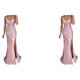 thumbnail image 3 of Qarigey Vestido de noche Traje de fiesta Ropa festiva Fuera del hombro Sirena Brillo Cóctel Ropa de dama Vestidos de fiesta finos Rosa Rosa XXXL 2piezas, 3 of 6