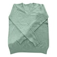 thumbnail image 4 of larppty Women's Long Sleeve V Neck Pullover Tops Oversized Chunky Knitted Loose Jumper Sweaters (Green, S), 4 of 5