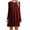 Wine, variant on Lindreshi Fall Dresses for Women Homecoming Dresses Women's Fashion Casual Long Sleeve Solid Round Neck Ladies Loose Mini Dress