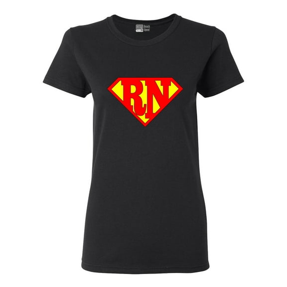 Ladies Super Nurse RN Registered Nurse Super Hero DT T-Shirt Tee