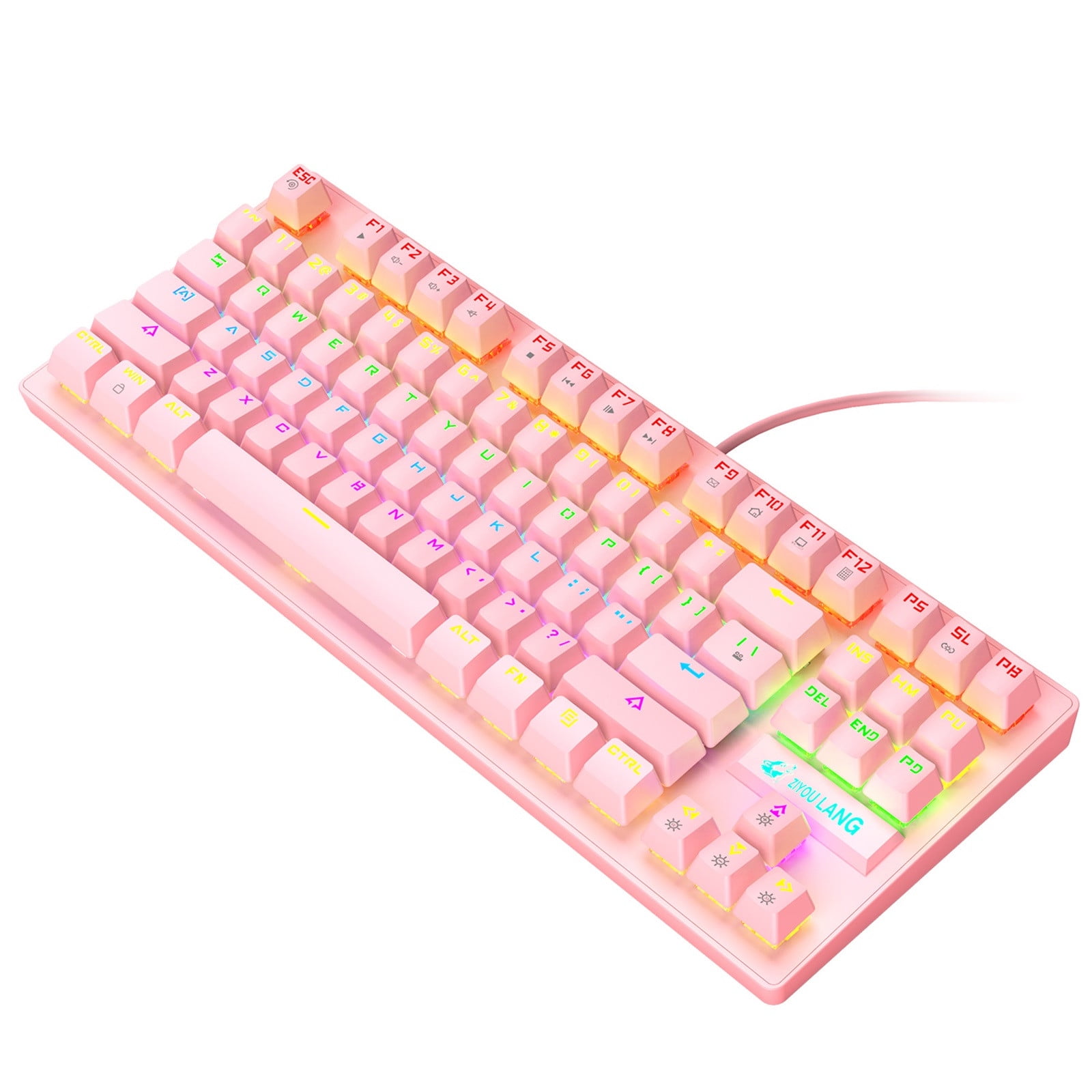 Yufenmy Clearance Tech Accessories Mechanical Keyboard 87 Keys Layout LED Backlit Blue Switches Wired