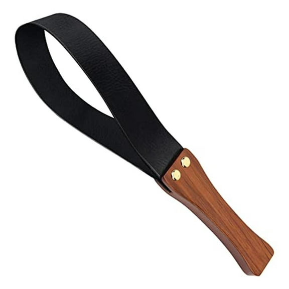 19 Inch Riding Crop for Horse, Leather Paddle with Anti-Slip Wooden Handle, Equestrianism Crops, Black Crops for Horses