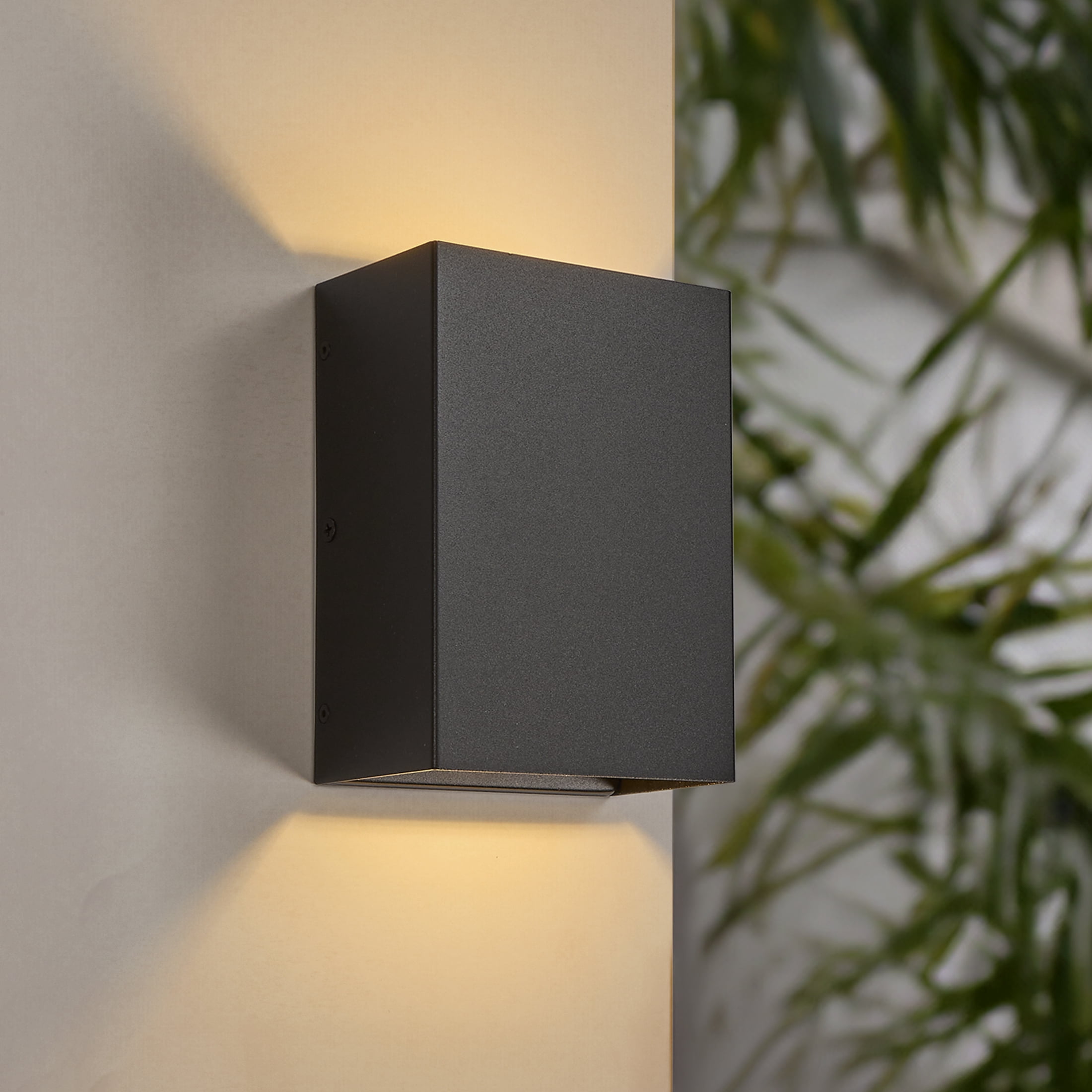 Maxxima LED Rectangular Outdoor Wall Wash, Up and Down Modern Sconce Porch Light, 12 Watts, 500 Lumens, 5 CCT 2700K-5000K